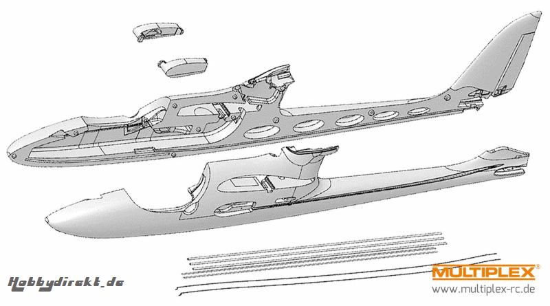 Rumpfhälften u. Bowdenzüge EasyStar II Multiplex 224239
