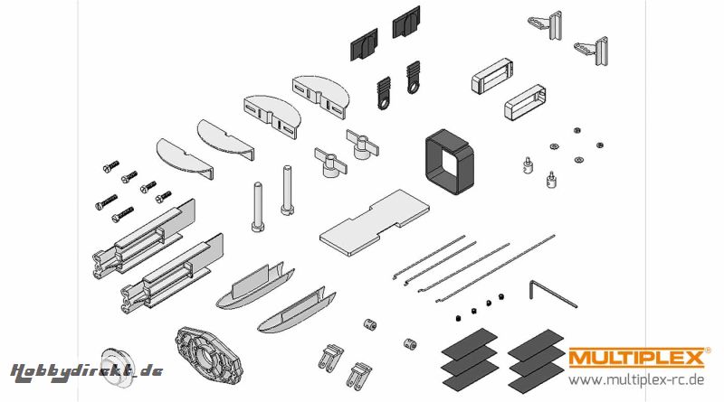 Kleinteilesatz mit Motorträg er DogFight Multiplex 224772
