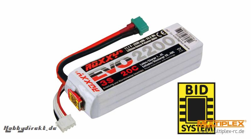 6 EVO LiPo 3 - 2200M 20C mit Multiplex 316655