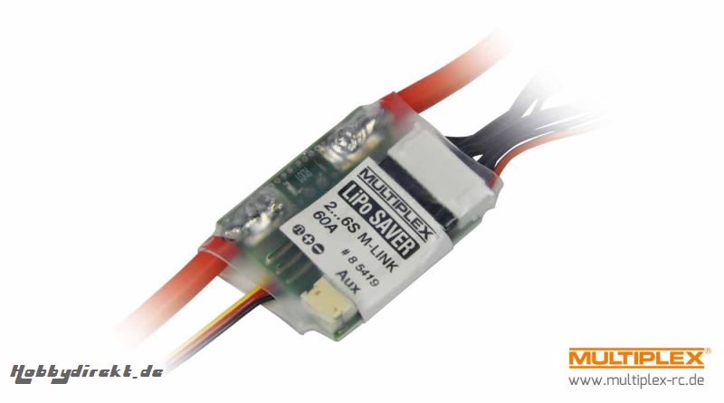 LiPo-Saver Sensor 60A und 6S Zellenüberw. M-LINK Multiplex 85419