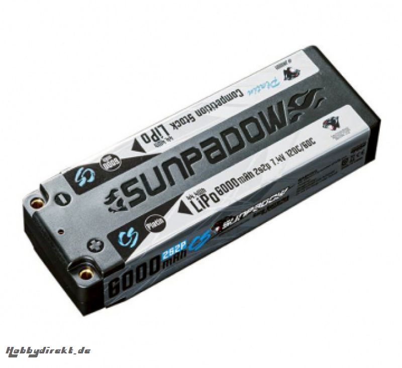 Li-Po Akku 2S 7,4V 6000mAh 120C Stick Stock Platin SUNPADOW JA0001