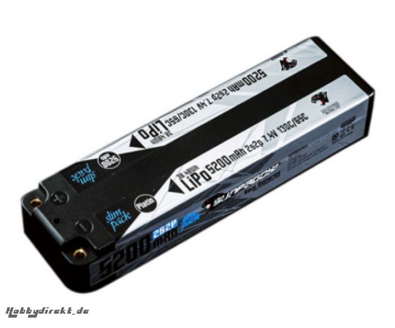 Li-Po Akku 2S 7,4V 5200mAh 130C Slim Mid Platin SUNPADOW JD0002