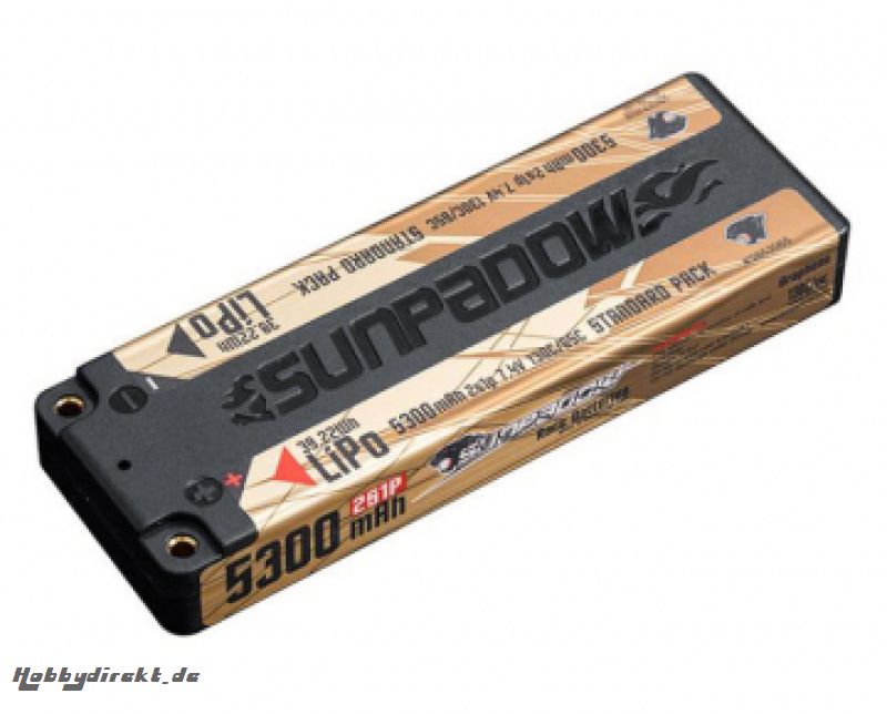 Li-Po Akku 2S 7,4V 5300mAh 130C Stick U-LCG Gold SUNPADOW S653065