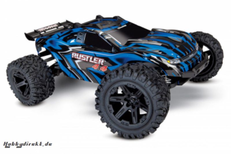 Rustler 4x4 XL-5 1/10 RTR TQ with Battery & Charger Blue Traxxas 67064-1BLUE