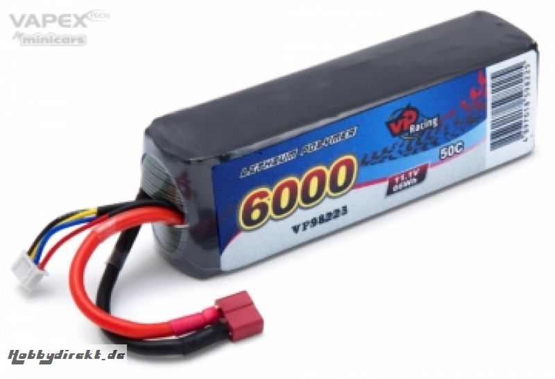 Li-Po Akku 3S 11,1V 6000mAh 50C T-Steckverbinder VAPEX VP98225