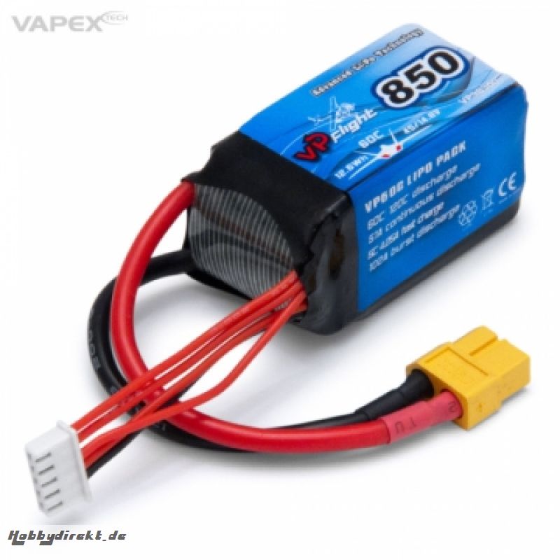 Li-Po Akku 4S 14,8V 850mAh 60C XT60-Stecker VAPEX VP98300