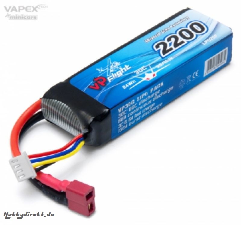 Li-Po Akku 3S 11,1V 2200mAh 30C T-Steckverbinder VAPEX VPLP020FD