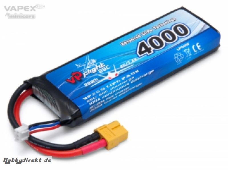 Li-Po Akku 2S 7,4V 4000mAh 25C XT60-Stecker VAPEX LP040FXT