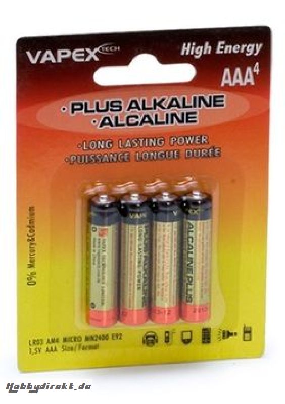 Plus Alkaline-Batterien AAA (4) VAPEX PLUSALKALINE-4AAA