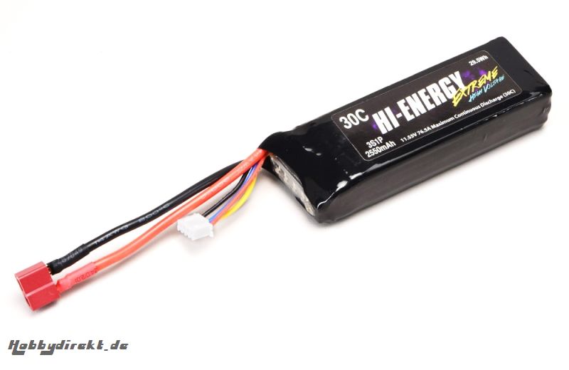 Hi-Energy 3S 2550mAh 30C HV Li-Po Hi-Energy O-HE3SHV255030A