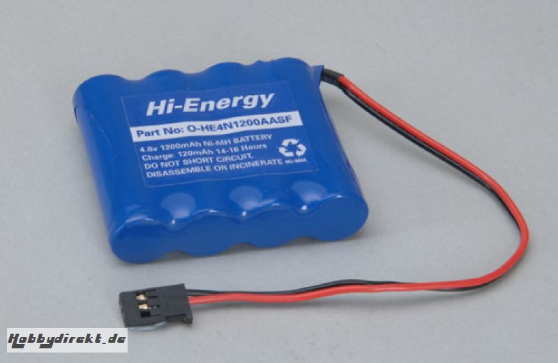 4.8v 1200mAh Ni-MH Rx Pk Flat Hi-Energy