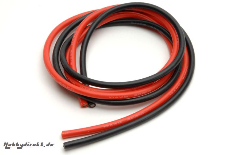 5,3qmm Sil Kabel rot/schw 2x 1m