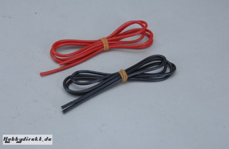 1,3qmm Sil Kabel rot/schw 2x 1m