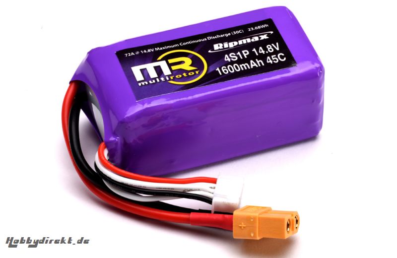 MR 4S 1600mAh 45C Li-Po w/XT60 MR