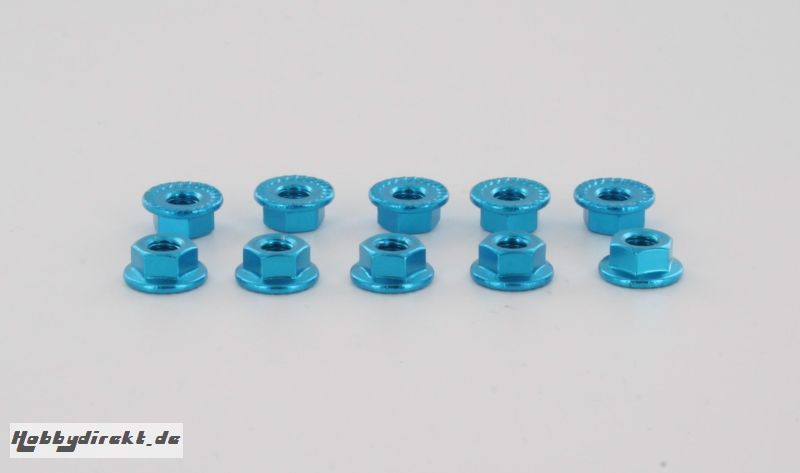 4mm Aluminium Radmutter blau eloxiert 31721