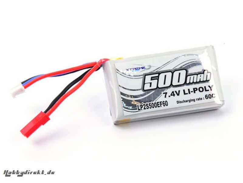 LP2S500EF60 LiPo Akku 7.4v, 500 mAh 60C 36835