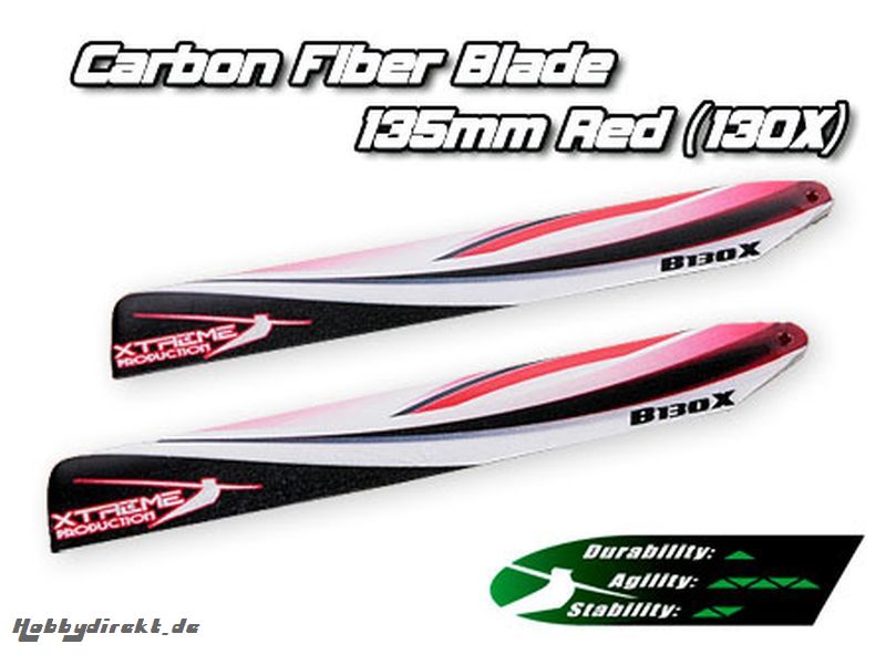 XCB135-A Carbon Rotorblätter Blade 135mm Rot 36836