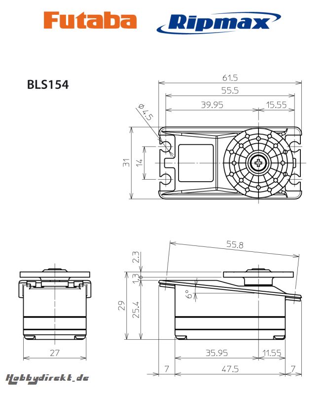 Futaba FUTABA BLS154 0,14s/7,0kg Futaba P-SBL154