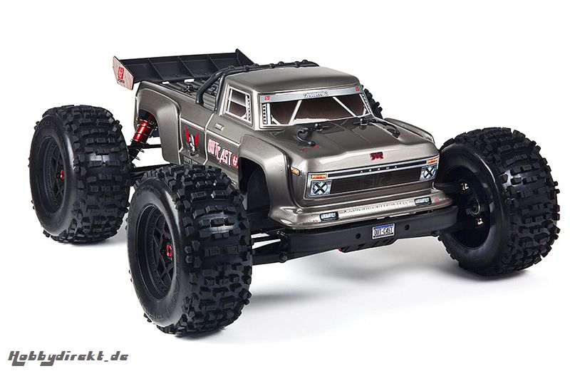 Arrma - Outcast 6S BLX 4WD Silver - 1/8 Monster Truck RTR - no batteries, no charger AR106032 Hobbico