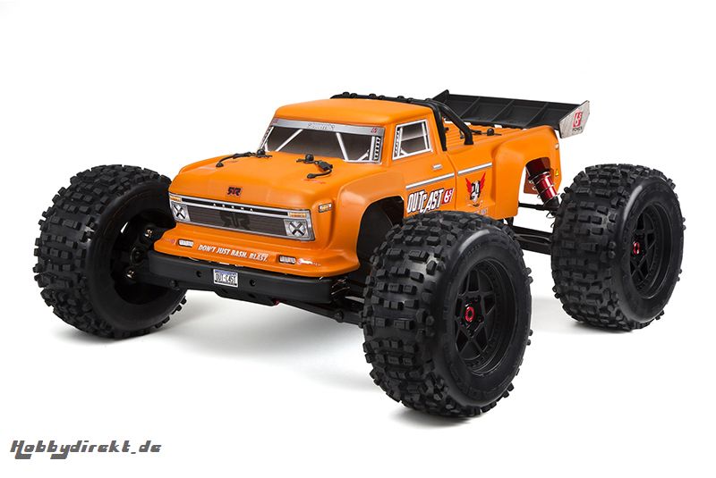 Arrma - Outcast 6S BLX 4WD Orange - 1/8 Monster Truck RTR - no batteries, no charger AR106033 Hobbico