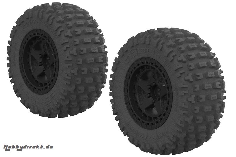 Arrma - DBOOTS FORTRESS SC TYRE SET GLUED (Black) (2pcs) AR550042 Hobbico