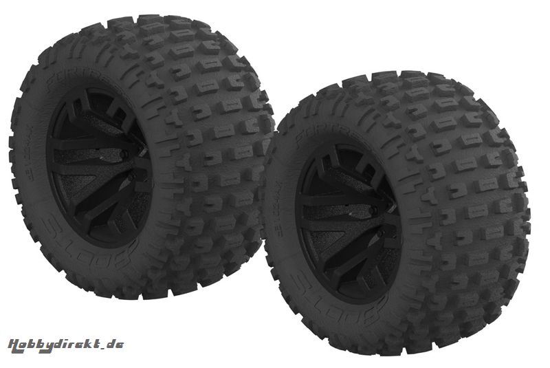 Arrma - DBOOTS FORTRESS MT TYRE SET GLUED (Black) (2pcs) AR550044 Hobbico