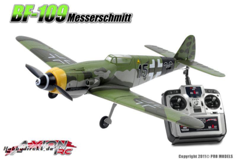 Axion RC - BF-109 Messerschmitt, RTF 2.4gHz Mode 1 AX-00140-01M1 Hobbico