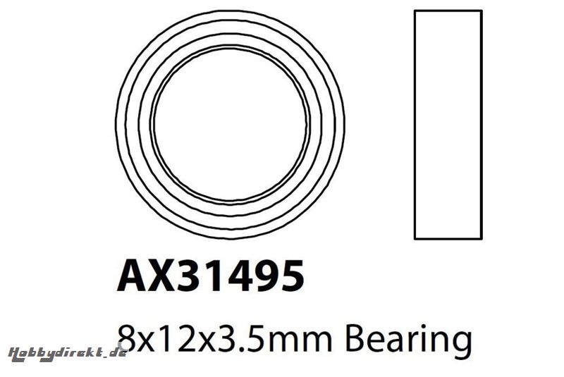 Axial - Bearing 8x12x3.55mm - 2 pcs AX31495 Hobbico