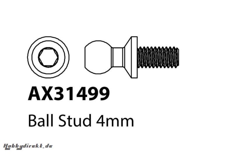 Axial - Ball Stud 4mm M2.6x5mm - 4 pcs AX31499 Hobbico