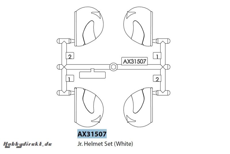 Axial - Helmet Set White Yeti Jr AX31507 Hobbico