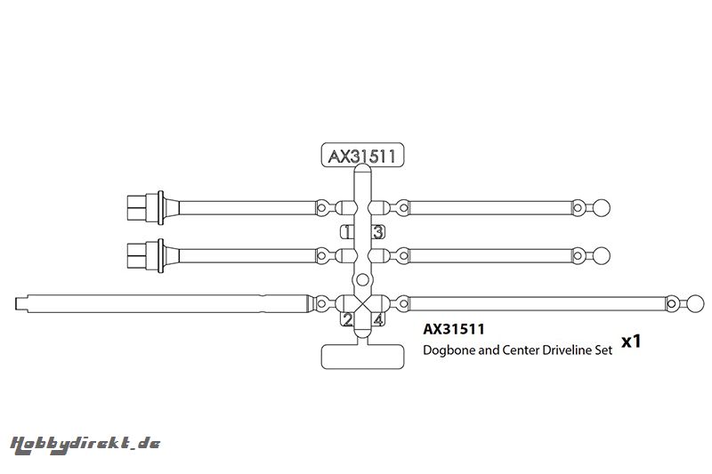 Axial - Dogbone Center Driveline Set AX31511 Hobbico