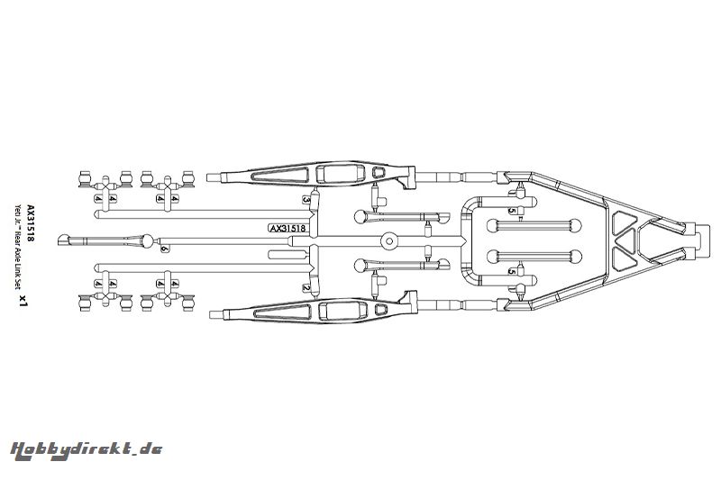 Axial - Rear Axle Link Set Yeti Jr AX31518 Hobbico