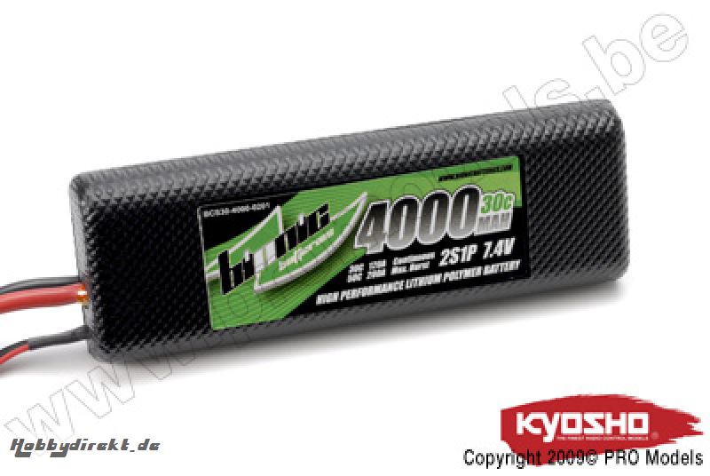 BIONIC CAR 30C 4000MAH 2S1P 7,4V KYOSHO DEAN CONNECTOR BCS30-4000-0201D