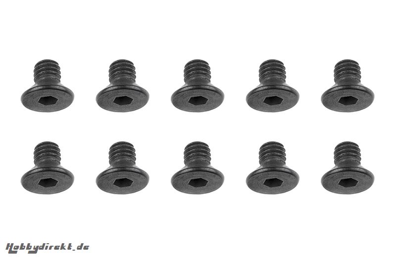 Team Corally - Stahl Schrauben M4 x 6mm - Innensechskant Senkkopf - 10 St C-30060