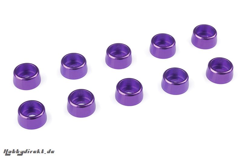 Team Corally - Aluminium Unterlegscheibe - für M3 Zylinderkopfschrauben - AD=8mm - Violet - 10 St C-31272