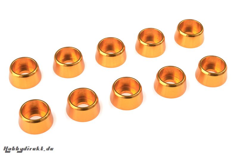 Team Corally - Aluminium Unterlegscheibe - für M4 Zylinderkopfschrauben - AD=10mm - Gold - 10 St C-31280