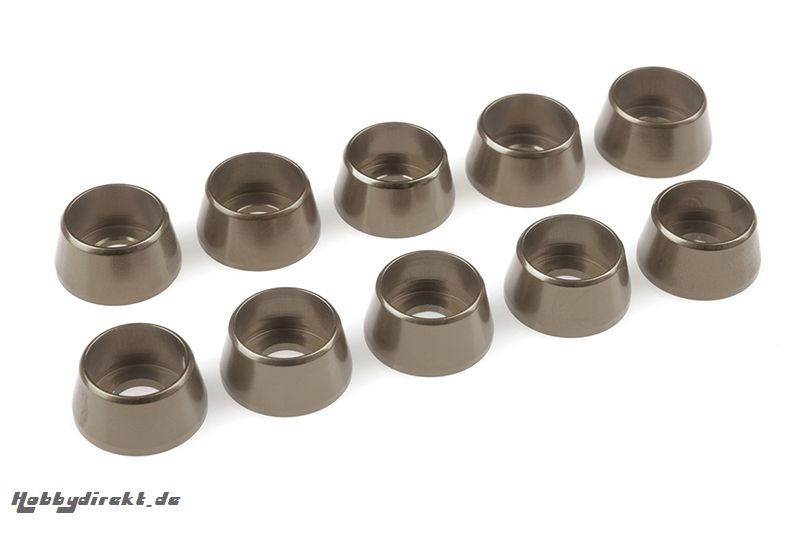 Team Corally - Aluminium Unterlegscheibe - für M5 Zylinderkopfschrauben - AD=12mm - Gun Metal - 10 St C-31293