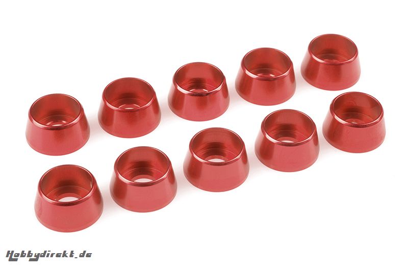 Team Corally - Aluminium Unterlegscheibe - für M5 Zylinderkopfschrauben - AD=12mm - Rot - 10 St C-31295