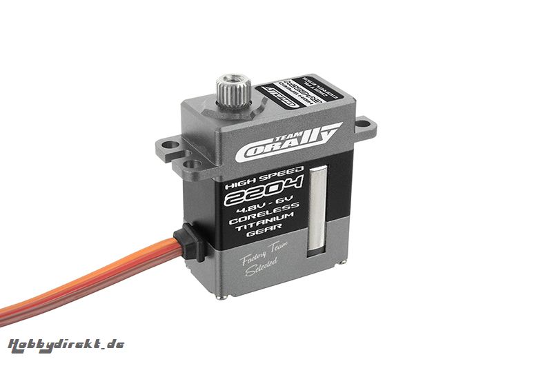 Team Corally - CV-2204 LV High Speed Micro Servo - Low Voltage - Glockenankermotor - Titan Zahnräder - Kugelgelagert - Aluminium Gehäuse C-52011