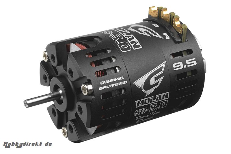 Team Corally - MOLAN SS-3.0 - 1/10 Sensored 2-Pole Competition Brushless Motor - Modified - 9.5 Turns - 3800 KV C-61056