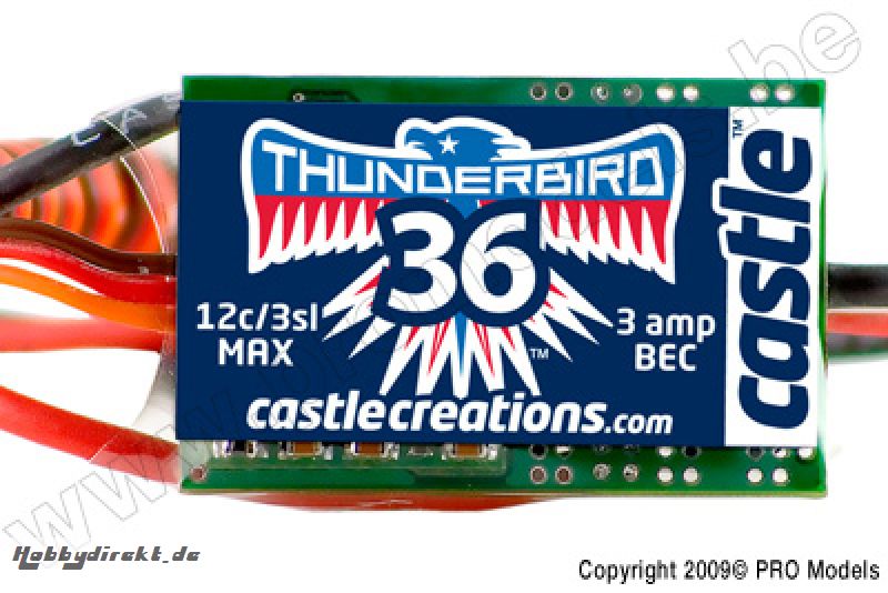 Castle - Thunder Bird 36 - Brushless Sport Flugregler - 2-3S - 36A - Bec CC-010-0051-00