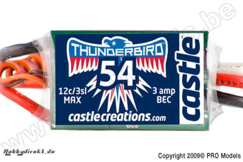 Castle - Thunder Bird 54 - Brushless Sport Flugregler - 2-3S - 54A - Bec CC-010-0053-00