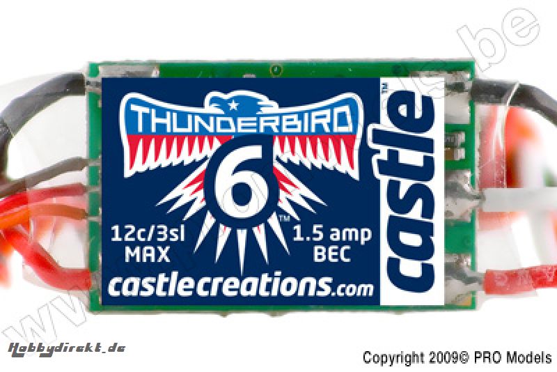 Castle - Thunder Bird 6 - Brushless Sport Flugregler - 2-3S - 6A - Bec CC-010-0055-00