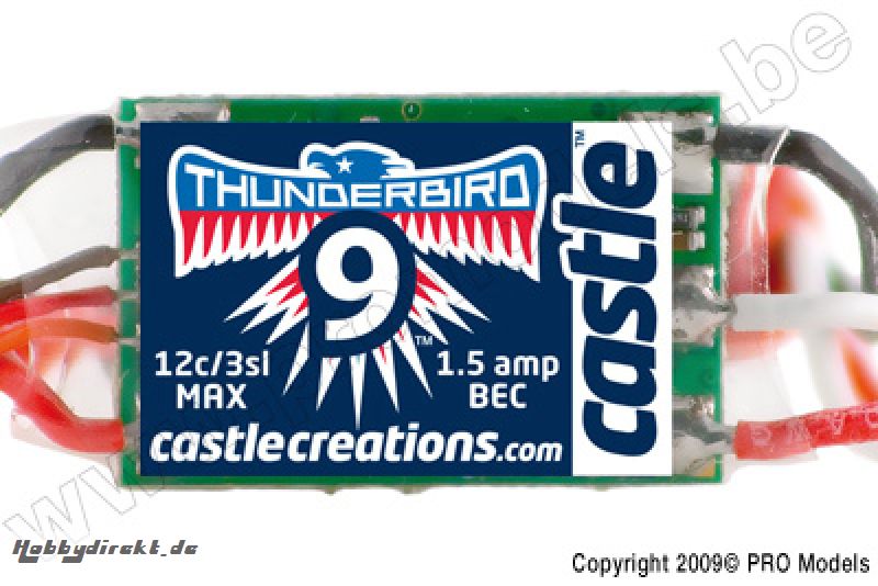 Castle - Thunder Bird 9 - Brushless Sport Flugregler - 2-3S - 9A - Bec CC-010-0057-00