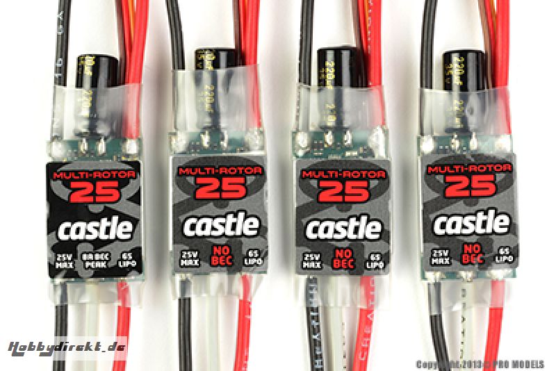 Castle - Quadpack 25 - Brushless Multi-Rotor Regler - 2-6S - 25A - 4-er Satz (1x Sbec - 3x Opto) CC-010-0132-00