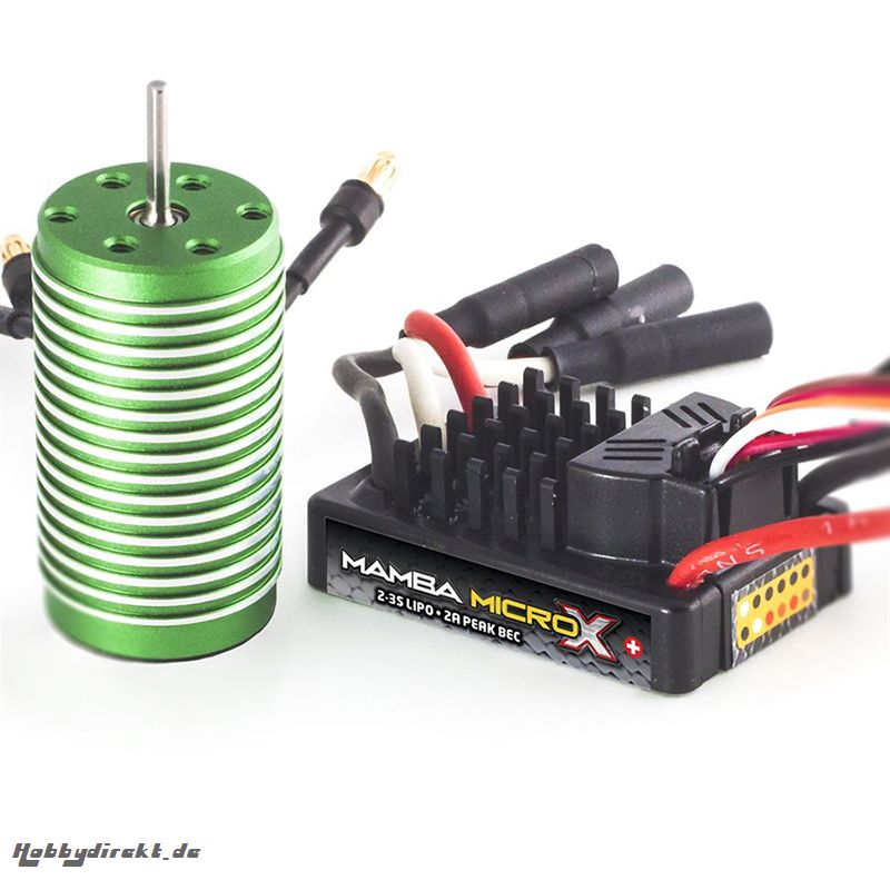 Castle - Mamba Micro X - Combo - 1-18 Extreme Brushless Car Regler mit 0808-8200 Sensorless Motor CC-010-0147-03