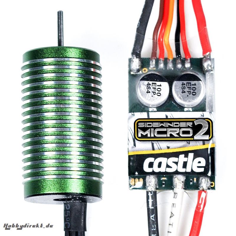 Castle - Sidewinder 18th - Combo - 1-18 Extreme Brushless Car Regler mit 0808-5300 Sensorless Motor CC-010-0150-02