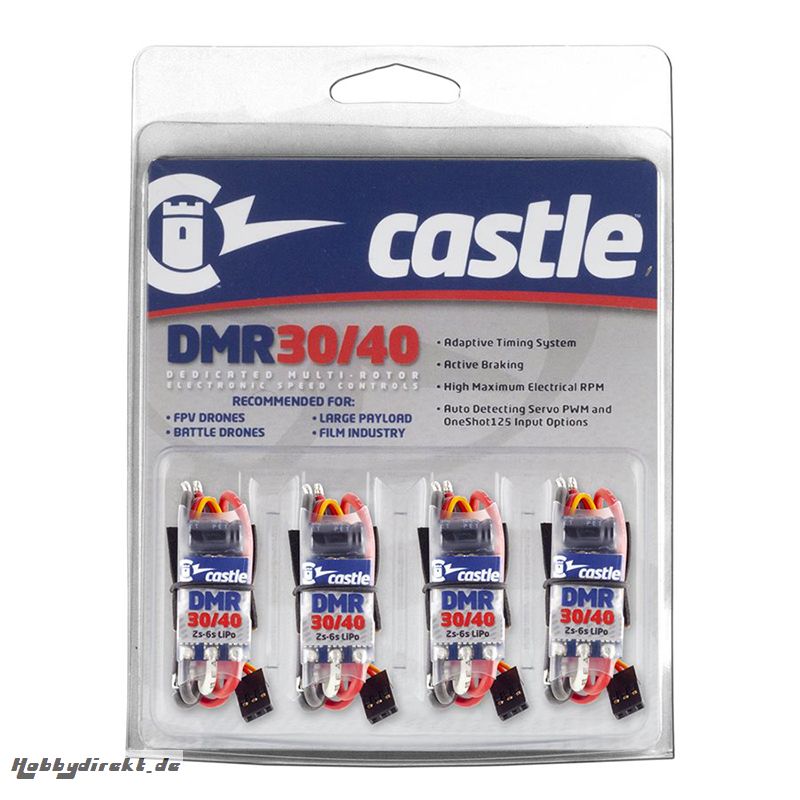 Castle - DMR 30/40 - Spezial Multi-Rotor Regler - 2-6S - 40A - 4 Pack CC-010-0156-00