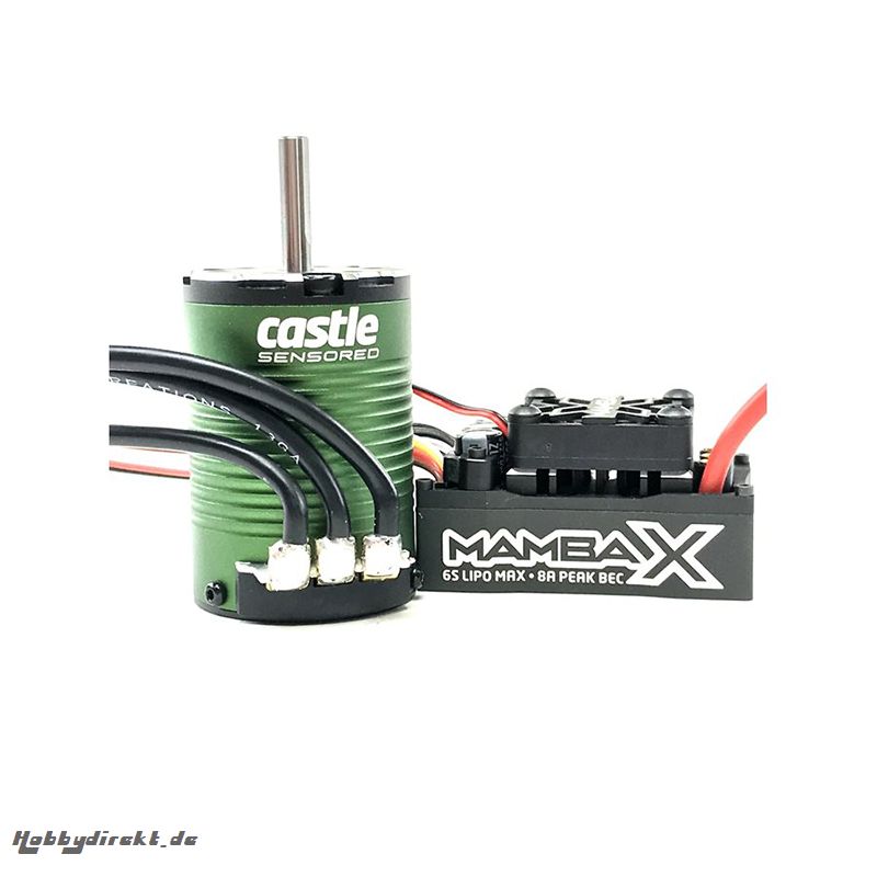 Castle - Mamba X SCT - Combo - 1-10 Extreme Brushless SCT Car Regler mit 1410-3800 Welle 5mm Sensored Motor CC-010-0161-01