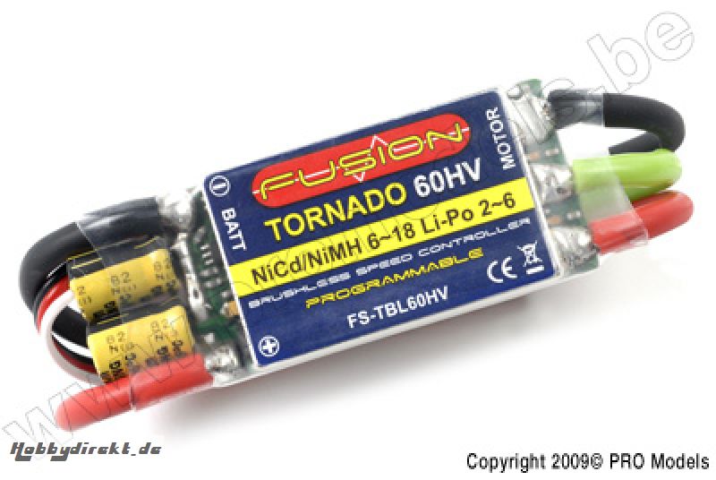 Fusion - Esc Brushless Tornado 60A HV Li 2-6Cells FS-TBL60HV